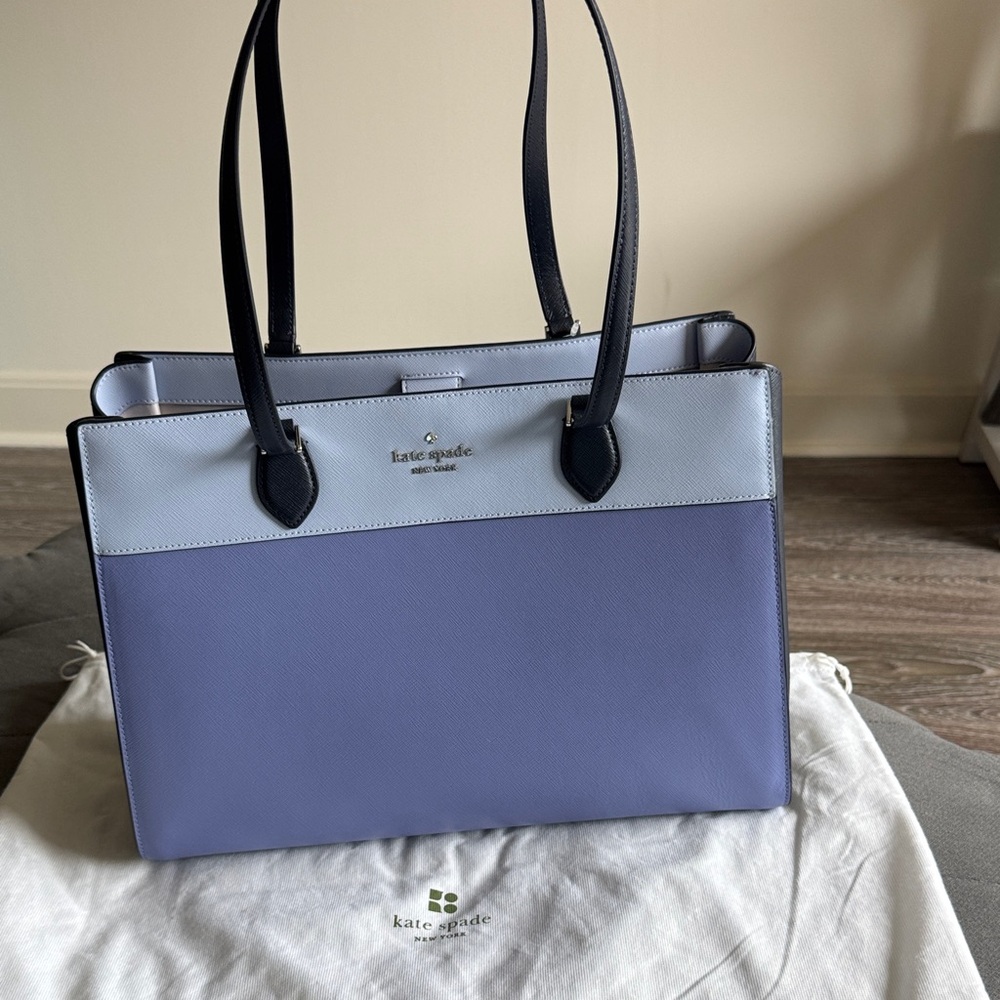 Kate Spade 🆕 MADISON COLORBLOCK SAFFIANO LEATHER EAST WEST LAPTOP TOTE
